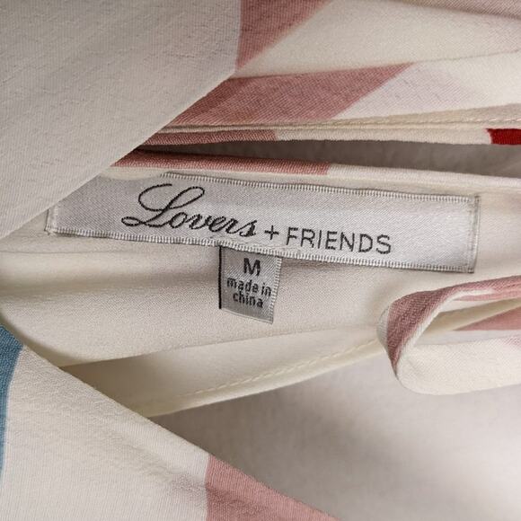 Lovers & Friends Malia Striped Cold Shoulder Ruffle Romper - Picture 7 of 7